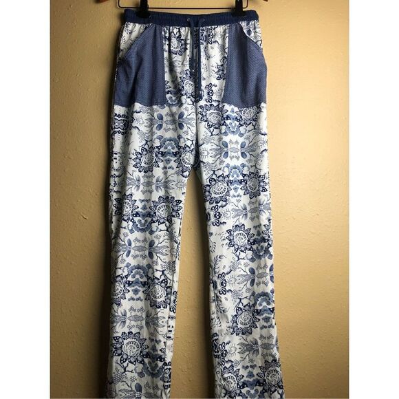 MNG by Mango Suite High Waisted Elastic Pull On Lounge Floral printed pants size - Picture 3 of 14
